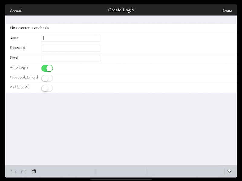 iPad Create User